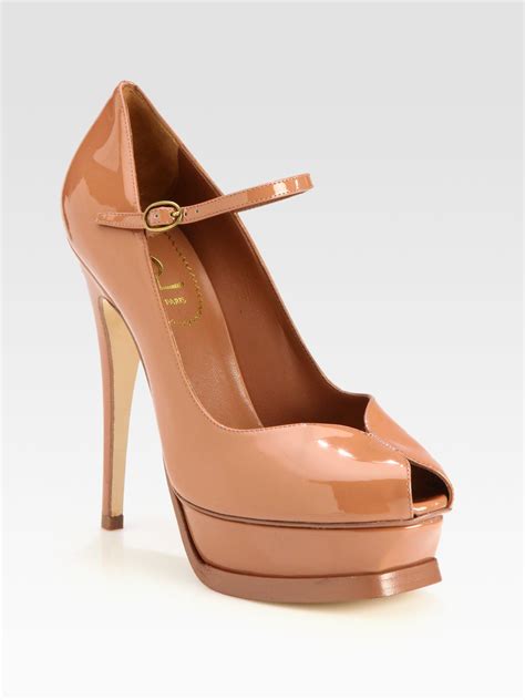 ysl open toe heels|ysl platform heels.